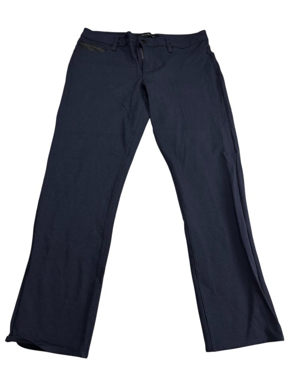 Calvin Klein Womens Navy Stretch Pants Size 12 With Back Pockets